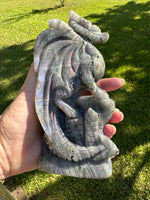 Labradorite Dragon Castle Carving