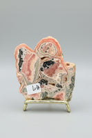Rhodochrosite Slab #7 – Pink Banded Rhodochrosite with Black Matrix & Natural Cavities