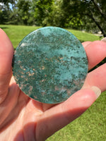 Moss Agate Polished Round Slice #5