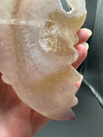 Druzy Agate Geode Indigenous-Inspired Profile Headdress Carving #7