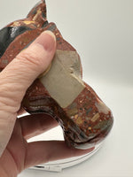 Unique Pudding Stone Dragon Head Carving
