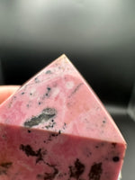 Rhodochrosite Four-Sided Tower #3 – Rose Pink, Cream & Tan Polished Crystal Point