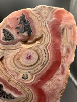 Rhodochrosite Slab #9 – Pink Banded Bullseye Orb – Polished Collector Specimen