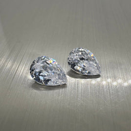 Pear Shape White Cz 10x7mm