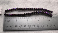 Metallic Plum Purple Faceted Glass Bead Strand – Round Coated Glass Beads for Jewelry Making
