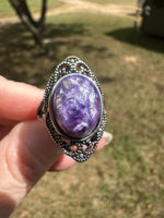 Natural Charoite Ring #16