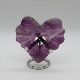 Purple Fluorite Decorative Carved Heart with Stand #7