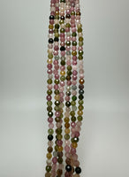 Natural 3mm Faceted Rainbow Tourmaline Necklace