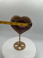 Large Amethyst Agate Heart with Stand #4
