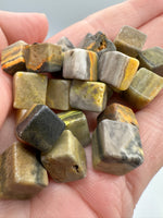 Natural Bumblebee Jasper Cubes – Pack of 22 Polished Gemstone Cubes
