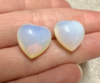 Opalite Puffy Heart Pair