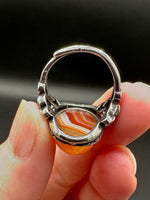 Vintage Style Carnelian Stainless Steel Adjustable Ring #5