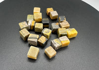 Natural Bumblebee Jasper Cubes – Pack of 22 Polished Gemstone Cubes