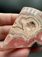 Natural Rhodochrosite Slab #8 – Pink Banded Orb & Druzy Crystal Mineral Specimen
