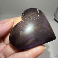 Rainbow Sheen Obsidian Heart #1