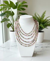 Natural 3mm Faceted Rainbow Tourmaline Necklace
