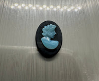 Carved Opal on Black Onyx 14x10mm Oval 2.75ct