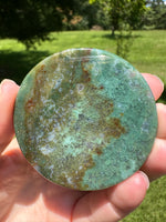 Moss Agate Polished Round Slice #36