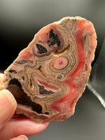 Rhodochrosite Slab #9 – Pink Banded Bullseye Orb – Polished Collector Specimen