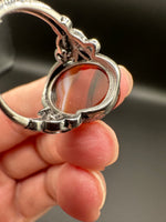 Vintage Style Carnelian Stainless Steel Adjustable Ring #4