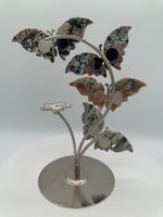 8th Vein Ocean Jasper Butterfly Stand with Small Sphere Holder #2