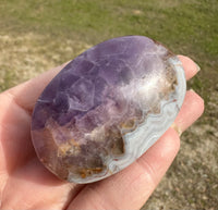 Amethyst Mixed with Stripe Agate Palm Stone #6