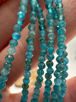 Natural 2mm Blue Apatite Faceted Anklets