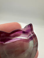Cat Head Shape Rainbow Fluorite Bowl Carving #1