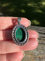 Malachite Oval Filigree Pendant