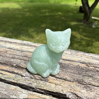 Green Aventurine Carved Cat #1