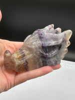 Rainbow Fluorite Dragon Head Carving #10 – 371g