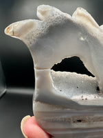 Druzy Agate Geode Indigenous-Inspired Warrior Carving #2