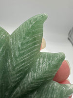 Green Aventurine Cannabis Leaf Carving #6