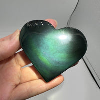 Rainbow Sheen Obsidian Heart #12