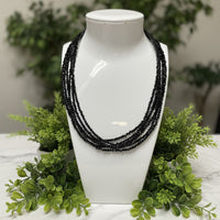 Natural 3mm Faceted Black Spinel Necklace