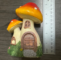 Orange & Yellow Mushroom Fairy House