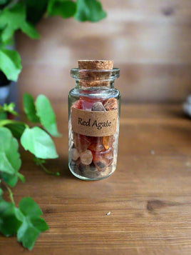 Red Agate Chips In Bottle