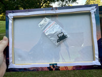 Mandalorian with Grogu Framed Canvas Print