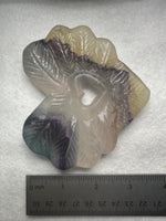Rainbow Fluorite Decorative Carved Heart with Stand #2