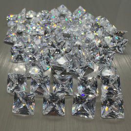 Square Shape White 8mm Cz