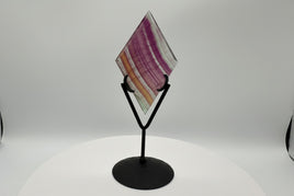 Rhombus Shaped Fluorite Carving with Stand #1