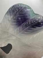 Rainbow Fluorite Decorative Carved Heart with Stand #2