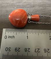 Red Jasper Heart Shape Perfume/Essential Oil Bottle Necklace