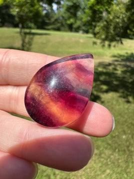 Pear Shape Candy Fluorite Cabochon #21