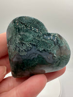 Moss Agate Carved Heart #9