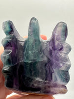 Fluorite Dragon Head Carving #17