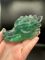 Natural Green Fluorite Dragon Head Carving #2 – 364g