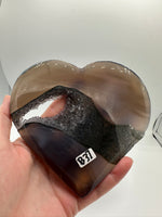 Large Amethyst Agate Heart with Stand #1