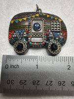 Rhinestone Camper Trailer Pendant – Colorful Travel Trailer Charm