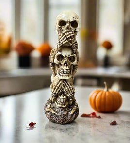 See, Hear and Speak No Evil Skull Statue
